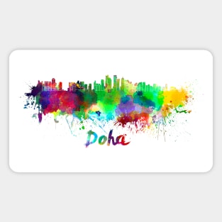 Doha skyline in watercolor Magnet